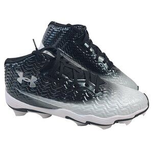 NEW Under Armour Men's Spotlight Hammer WD Football Cleats Black/White Sz 10.5